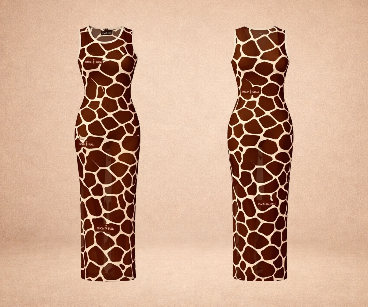 Thom & Sulli Mahogany Nude Sheer Maxi